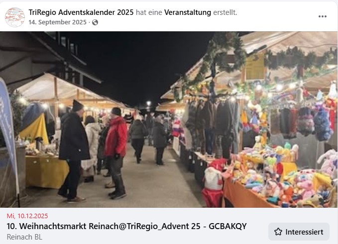 10. Weihnachtsmarkt Reinach@TriRegio_Advent 25