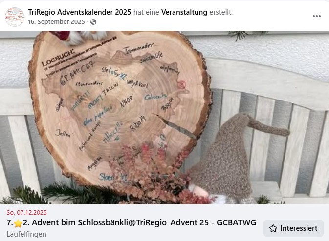 7. 2. Advent bim Schlossbänkli@TriRegio_Advent 25